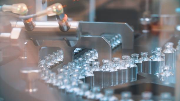 Laboratory production line with medical vials